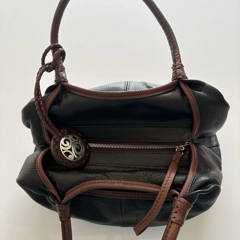 Brighton‎ London Groove Tatum Black Pebble Leather Hobo Shoulder Bag Classiccore